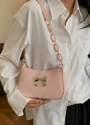 Bow PU Leather Shoulder Bag - MimiStylez