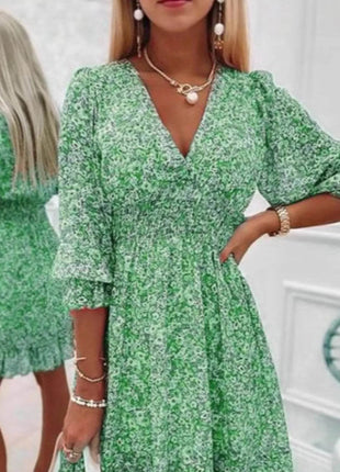 Full Size Ruffled Hem Floral Dress Plus Size - MimiStylez