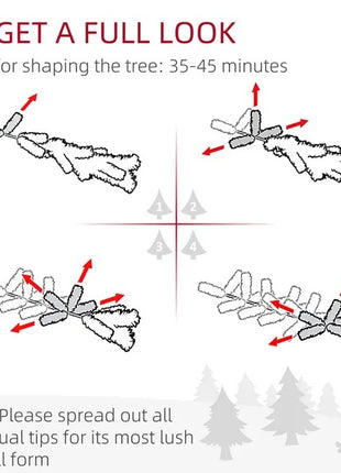 7.5ft Pre Lit Christmas Tree, With 1346 Branch Tips, Auto Open