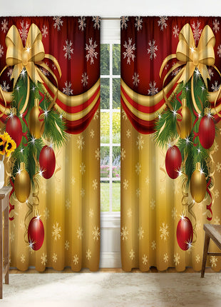 2PCs Digital Printed Christmas Curtains