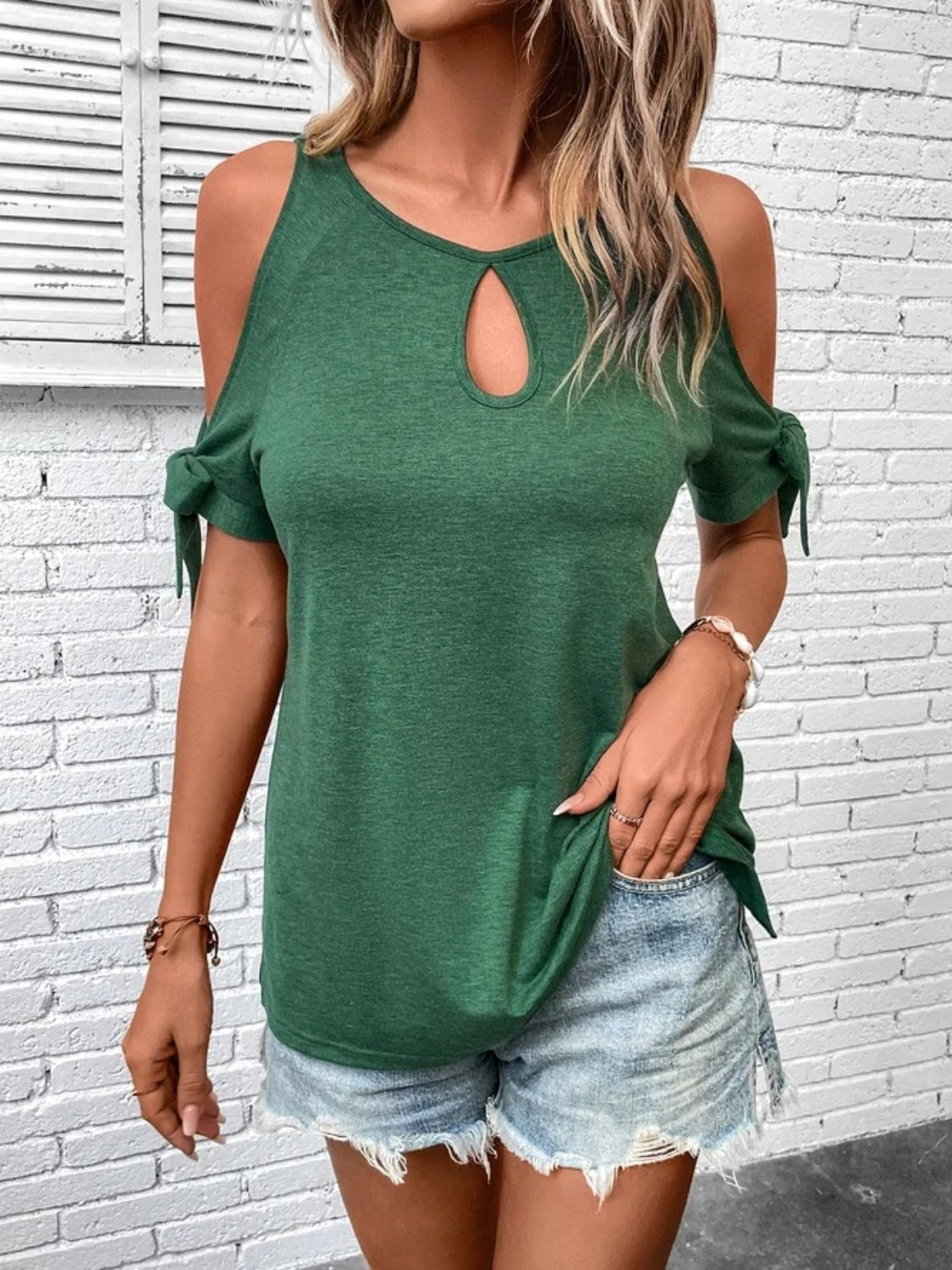 Keyhole Cold Shoulder T-Shirt