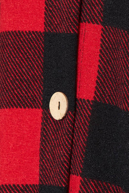 Heimish Full Size Plaid Button Front Hooded Shirt - MimiStylez