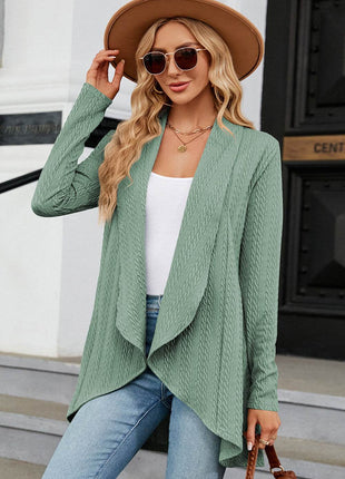 Open Front Long Sleeve Cardigan - MimiStylez