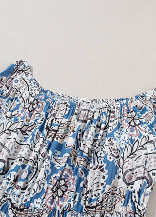 Boho Paisley Print Off Shoulder Maxi Dress - MimiStylez