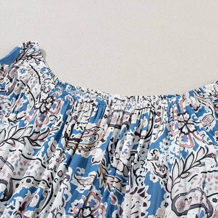 Boho Paisley Print Off Shoulder Maxi Dress - MimiStylez