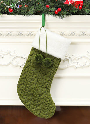 Christmas decorations knitted wool thick white socks hotel home Christmas socks