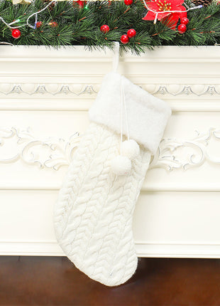 Christmas decorations knitted wool thick white socks hotel home Christmas socks
