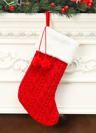 Christmas decorations knitted wool thick white socks hotel home Christmas socks