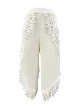 Full Size Lace Detail Wide Leg Pants Plus Size - MimiStylez