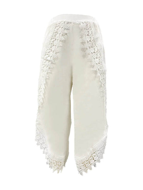 Full Size Lace Detail Wide Leg Pants Plus Size - MimiStylez