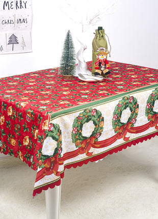 Christmas Decorations Christmas Polyester Printed Tablecloth Christmas Tablecloth