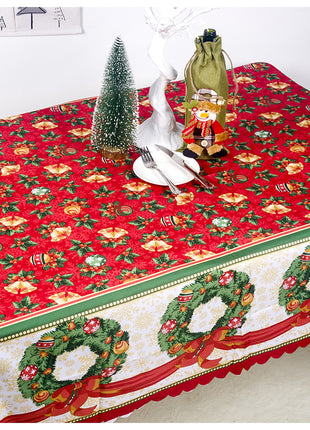 Christmas Decorations Christmas Polyester Printed Tablecloth Christmas Tablecloth