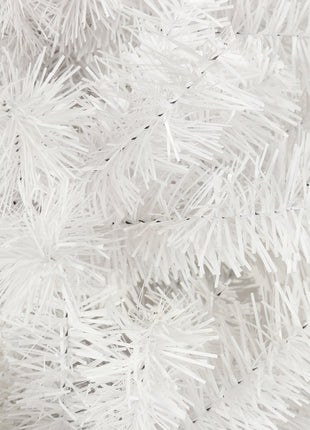 7.5 Feet White Slender Faux Christmas Tree Including Foldable Metal Stands