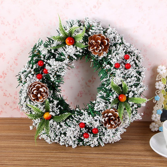 Christmas Flocked Wreath Decoration 20CM, 30CM, 40CM