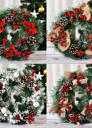 Christmas Wreath With Artificial Pinecone & Red Berries Wreath