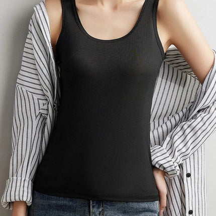 Plus Size Ribbed Scoop Neck Tank Top - MimiStylez