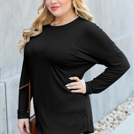 Basic Bae Full Size Round Neck Dropped Shoulder T-Shirt - MimiStylez
