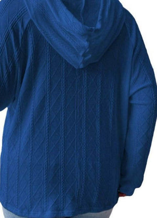 Textured Drawstring Kangaroo Pocket Hoodie - MimiStylez