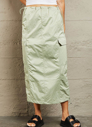 HYFVE Just In Time High Waisted Cargo Midi Skirt - MimiStylez