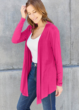 Basic Bae Full Size Open Front Long Sleeve Cardigan - MimiStylez