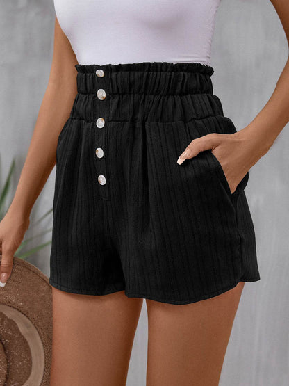 Pocketed High Waist Shorts - MimiStylez