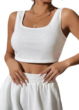 Full Size Wide Strap Tank and Shorts Set Plus Size - MimiStylez