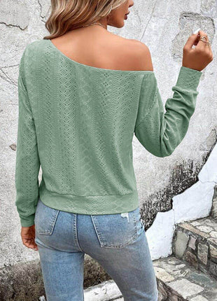 Eyelet Dropped Shoulder Blouse - MimiStylez