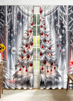 2PCs Digital Printed Christmas Curtains