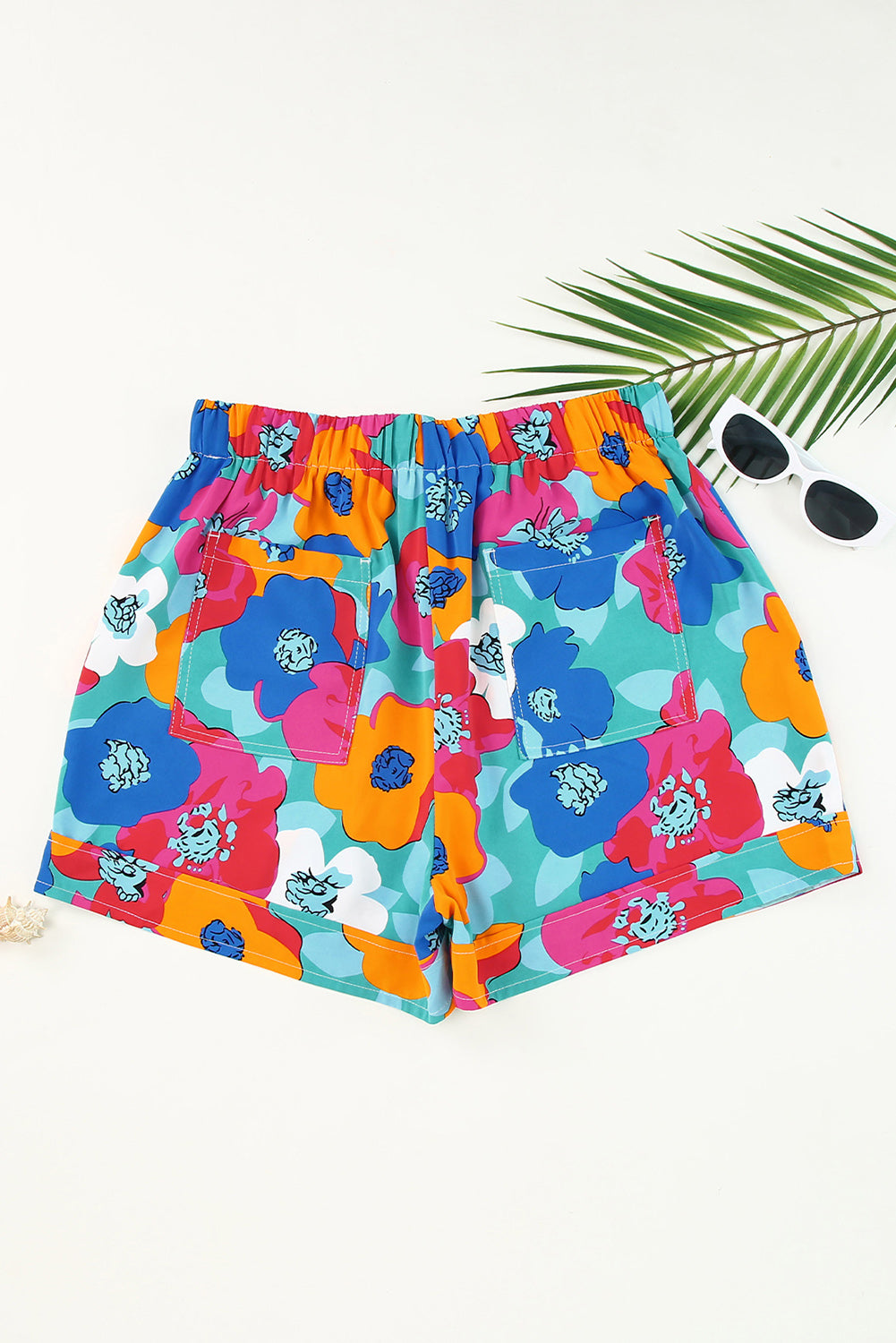 Shorts de cintura alta con estampado de cordón