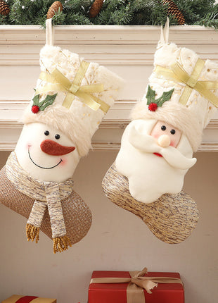 Nordic style white Christmas socks