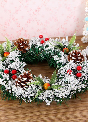 Christmas Flocked Wreath Decoration 20CM, 30CM, 40CM