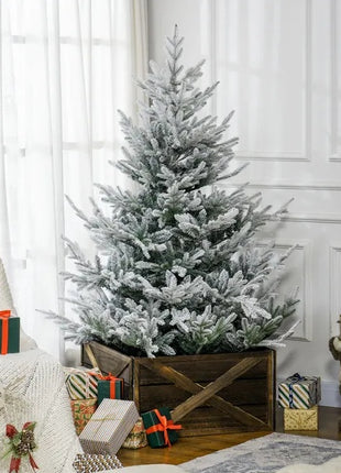 6FT Pine Christmas Tree With 795 Realistic Branches, Steel Base, Auto Open