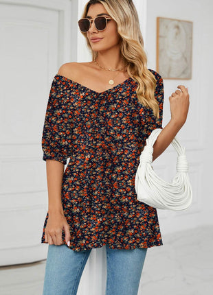 V-Neck Babydoll Blouse - MimiStylez