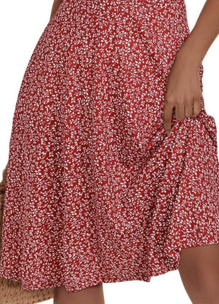 Printed Halter Neck Dress - MimiStylez