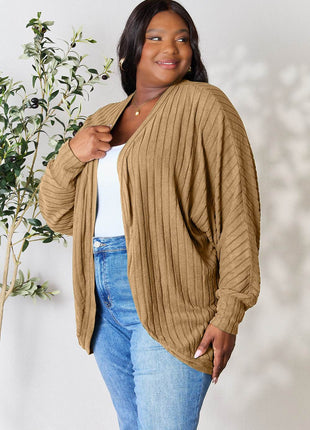 Basic Bae Full Size Ribbed Cocoon Cardigan - MimiStylez