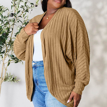 Basic Bae Full Size Ribbed Cocoon Cardigan - MimiStylez