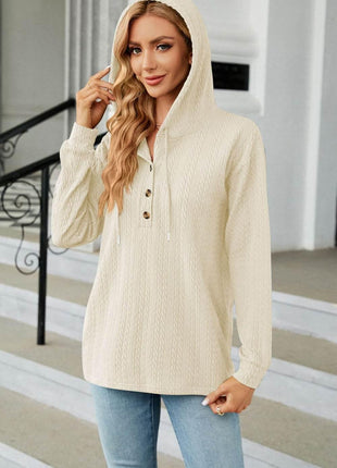 Cable-Knit Long Sleeve Hoodie - MimiStylez