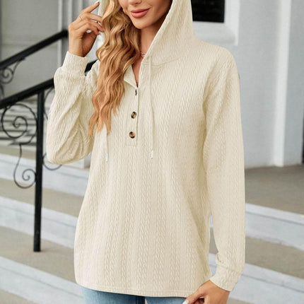 Cable-Knit Long Sleeve Hoodie - MimiStylez