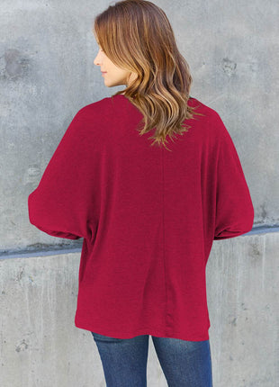 Double Take Full Size Round Neck Long Sleeve T-Shirt - MimiStylez