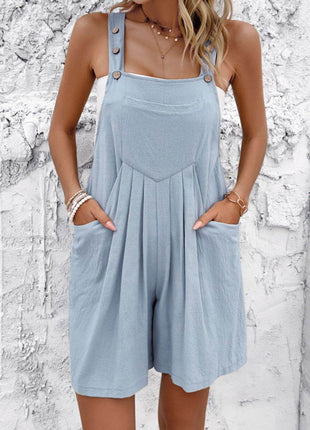 Square Neck Wide Strap Overalls - MimiStylez