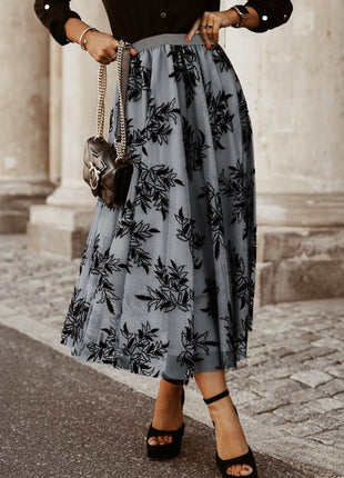 Embroidered High Waist Skirt - MimiStylez