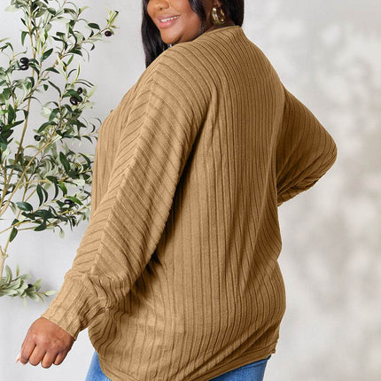 Basic Bae Full Size Ribbed Cocoon Cardigan - MimiStylez
