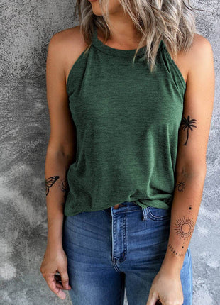 Curved Hem Grecian Tank Top - MimiStylez
