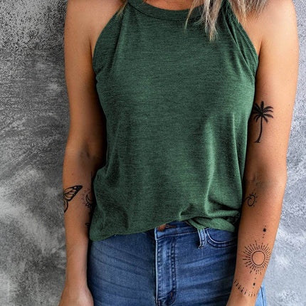Curved Hem Grecian Tank Top - MimiStylez