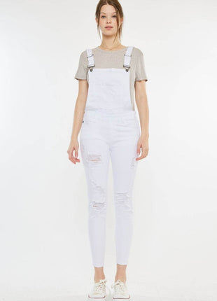 Kancan Distressed Skinny Denim Overalls - MimiStylez