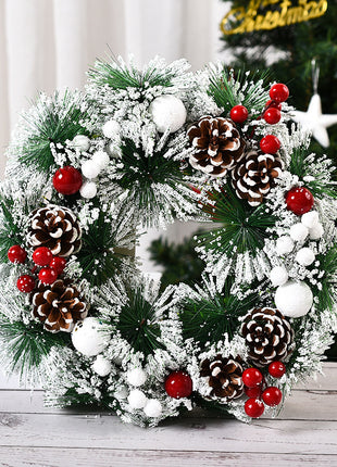 Christmas Wreath With Artificial Pinecone & Red Berries Wreath