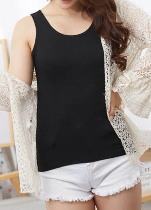 Full Size Scoop Neck Wide Strap Tank Plus Size - MimiStylez