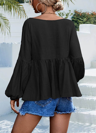 Puff Sleeve Babydoll Blouse - MimiStylez