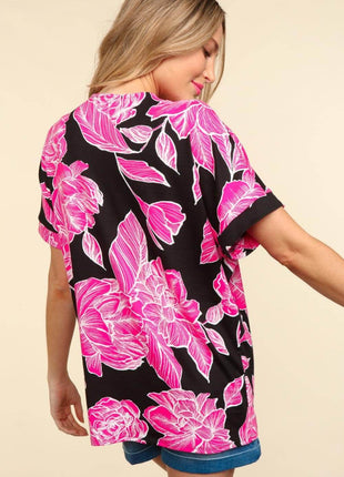 Haptics Floral Drop Shoulder T-Shirt - MimiStylez