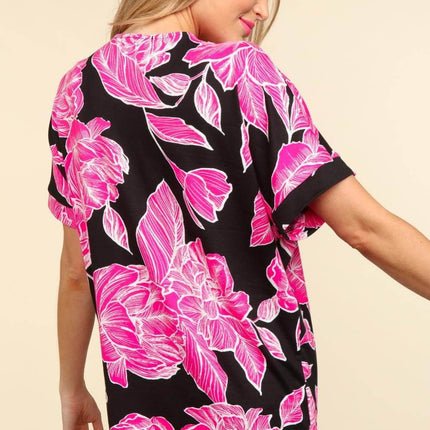 Haptics Floral Drop Shoulder T-Shirt - MimiStylez